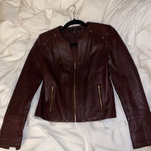 100% Genuine leather fitted jacket from White House Black Market
